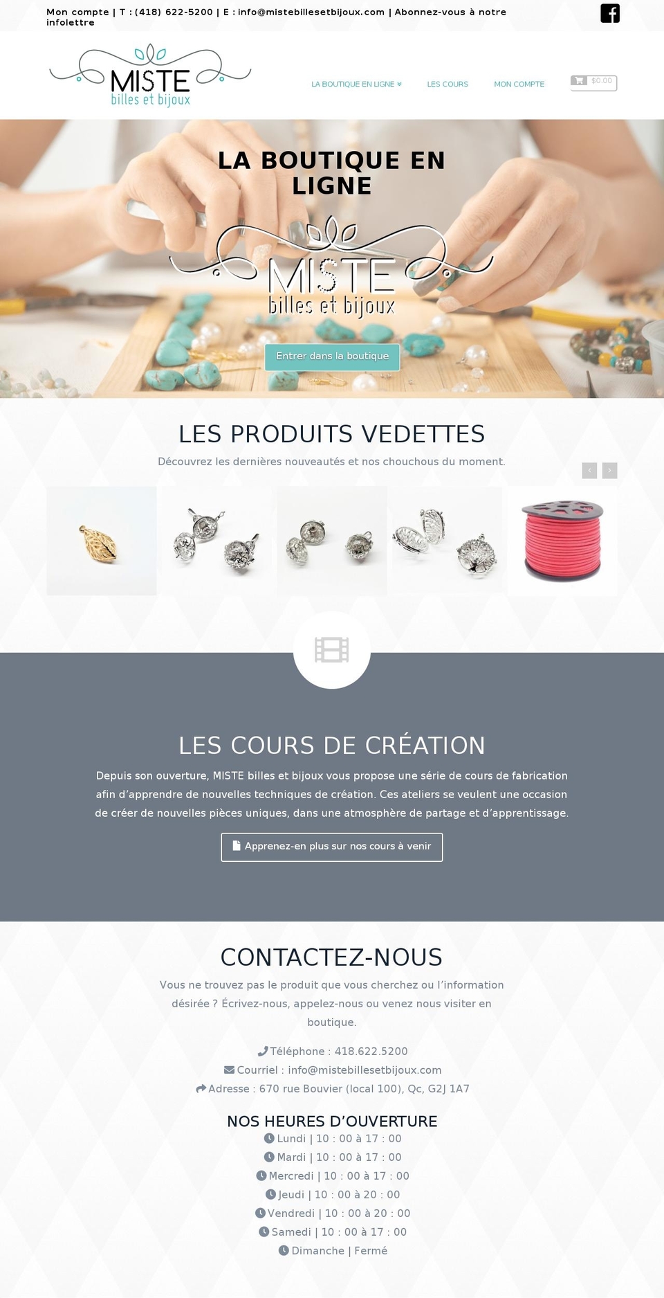mistebijoux.com shopify website screenshot