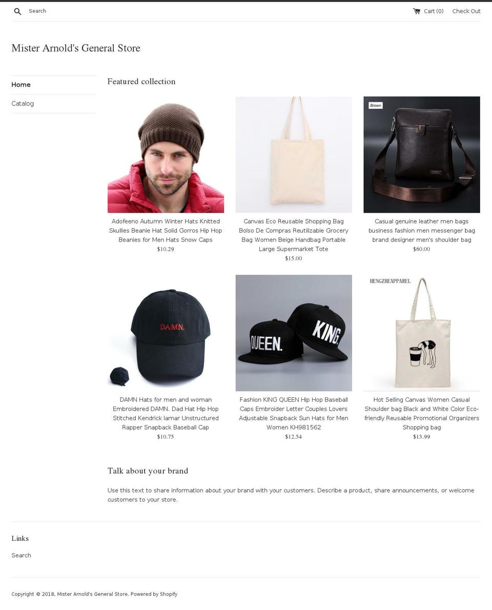 mister-arnolds-general-store.com — Shopify storefront screenshot