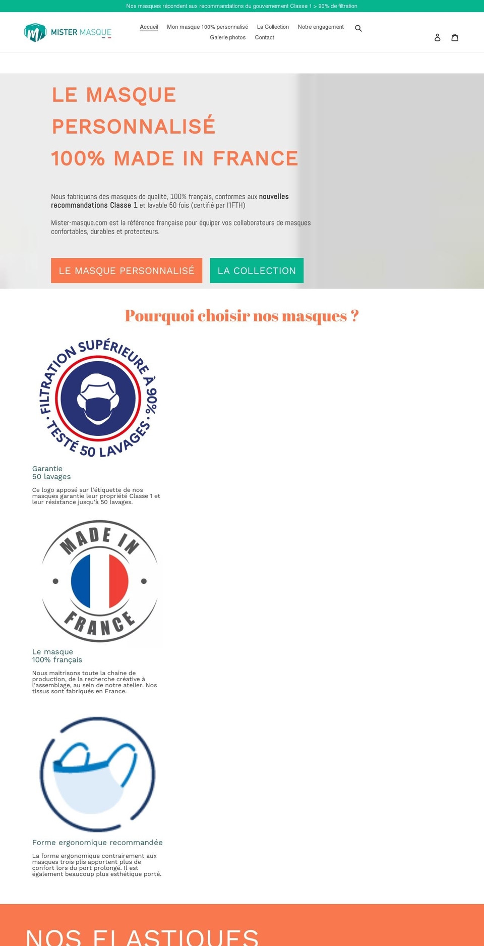 mister-masque.com shopify website screenshot
