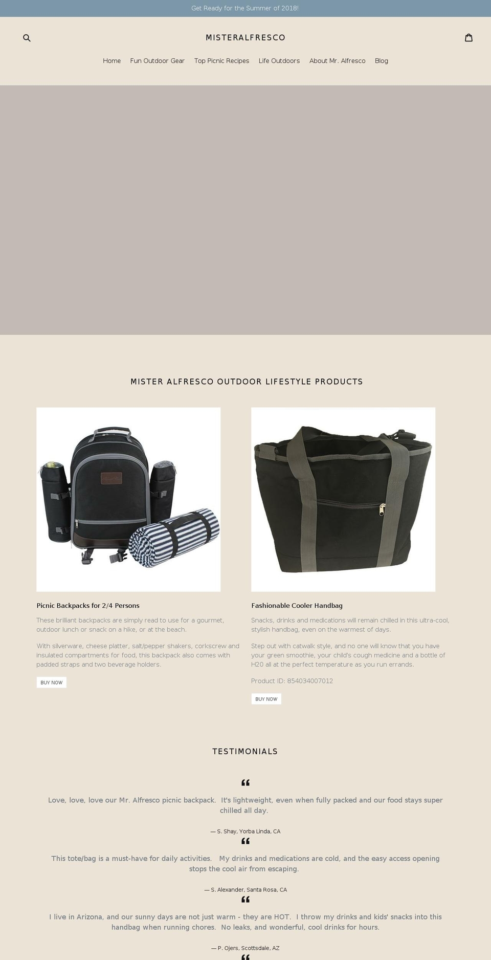 misteralfresco.com — Shopify storefront screenshot