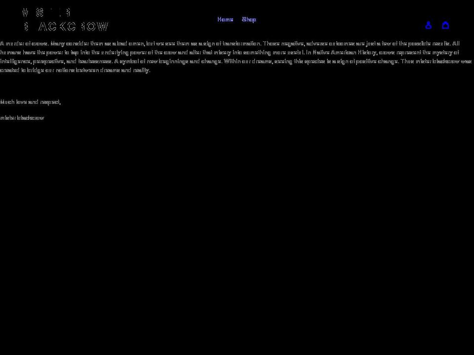 misterblackcrow.com shopify website screenshot