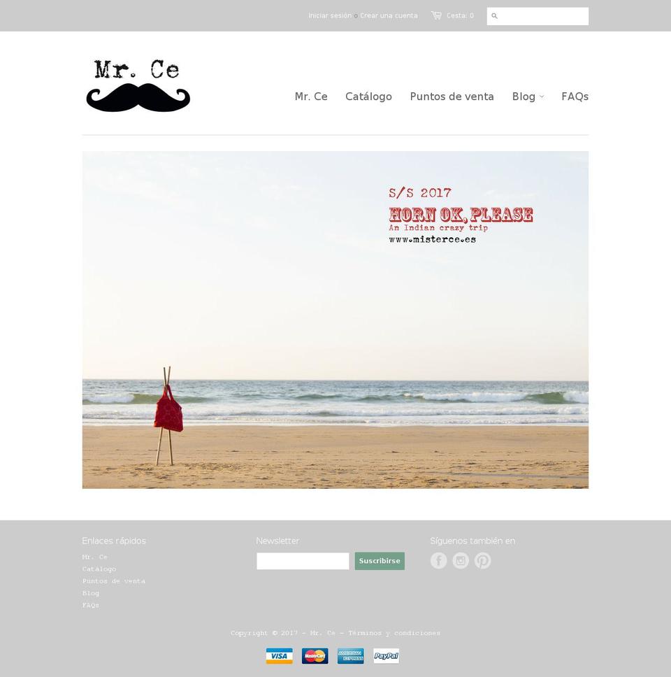 misterce.es shopify website screenshot