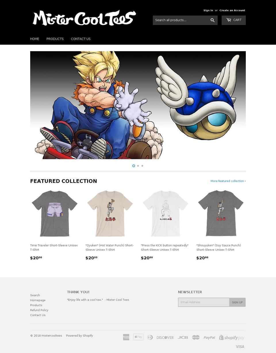 mistercooltees.com — Shopify storefront screenshot