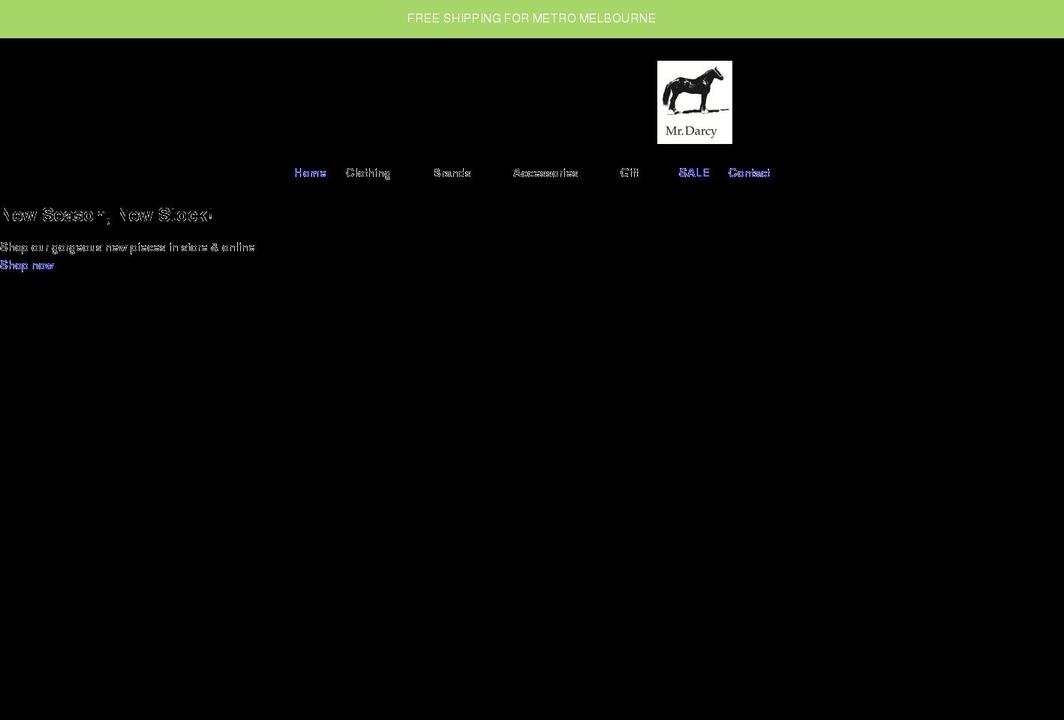 misterdarcy.com shopify website screenshot