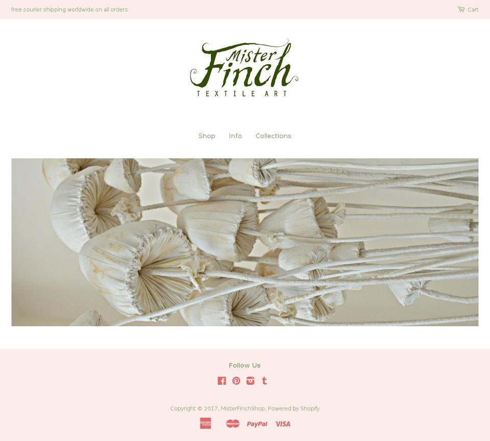 misterfinchshop.com shopify website screenshot