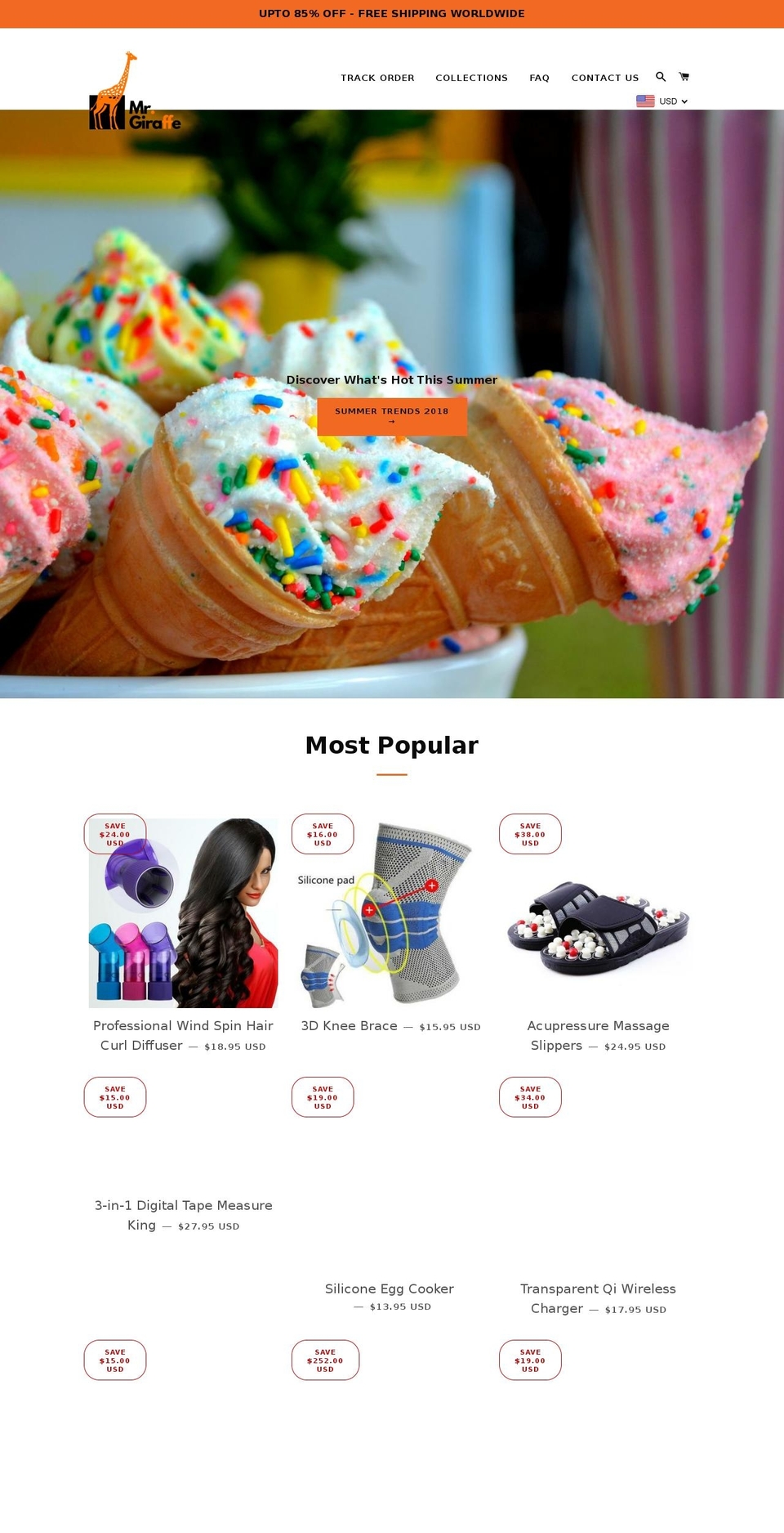 mistergiraffe.com shopify website screenshot