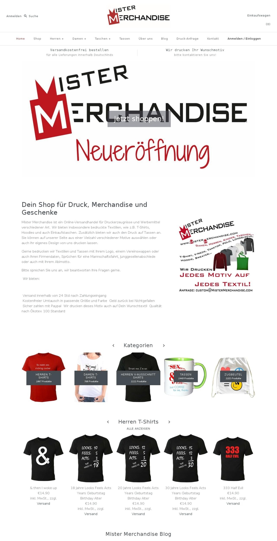 mistermerchandise.com shopify website screenshot