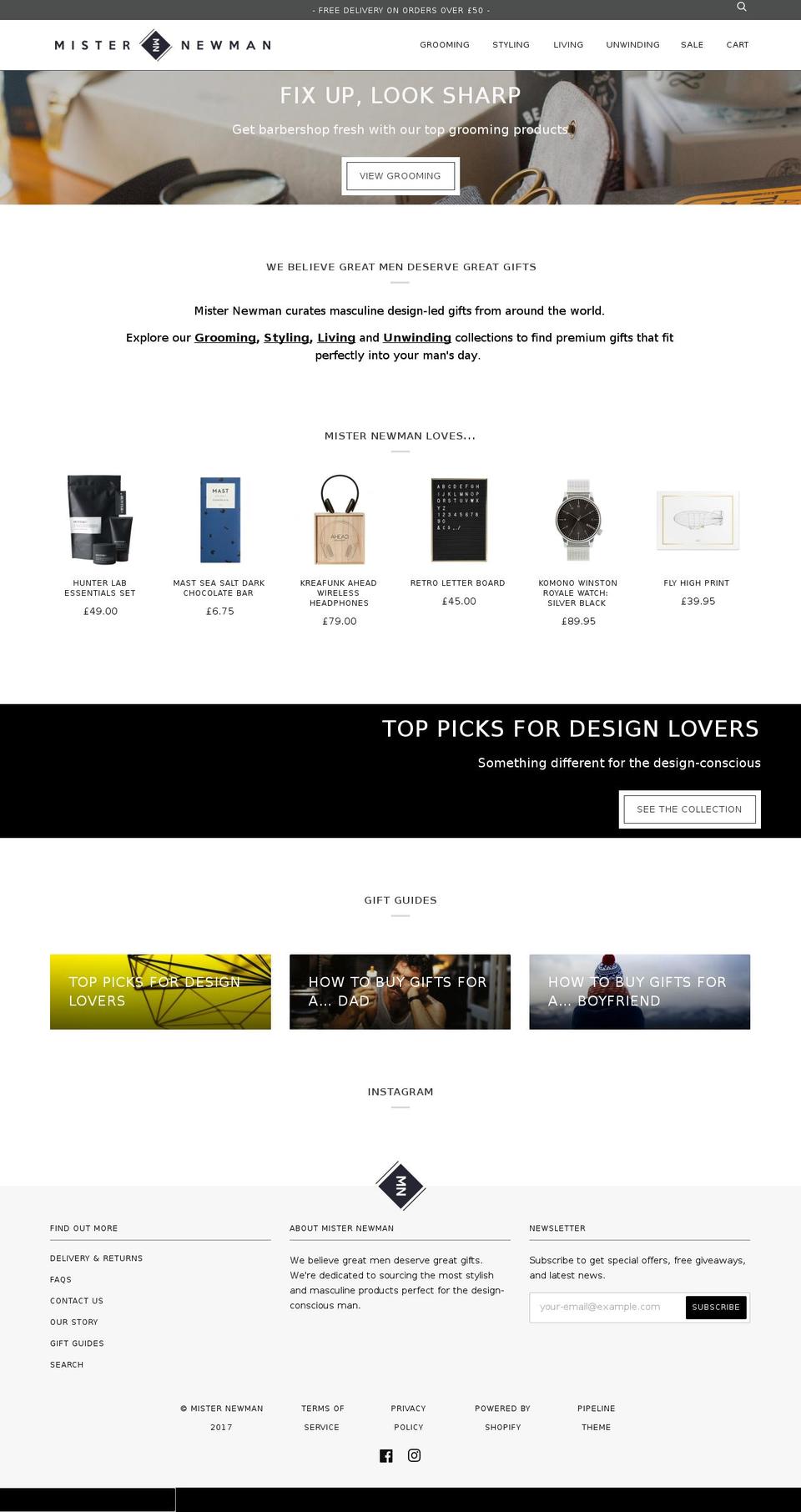 misternewman.com shopify website screenshot