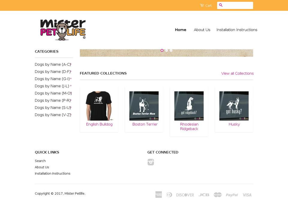 misterpetlife.com shopify website screenshot