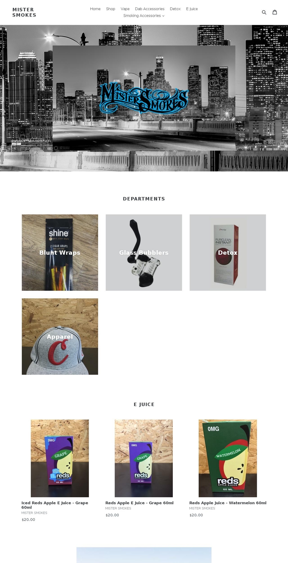 mistersmokes.com shopify website screenshot