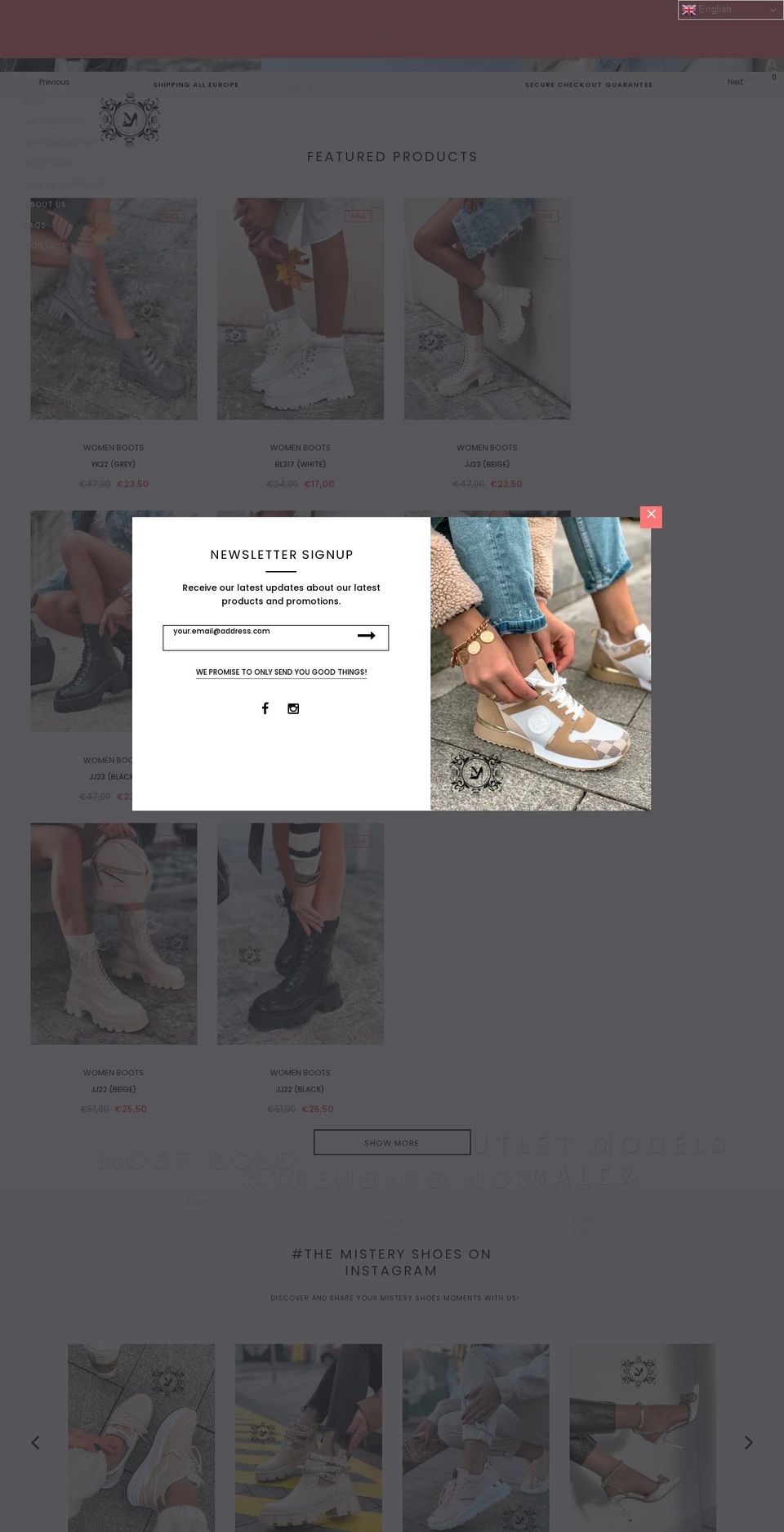 Bagratica--sections-ready Shopify theme site example mistery-shoes.com