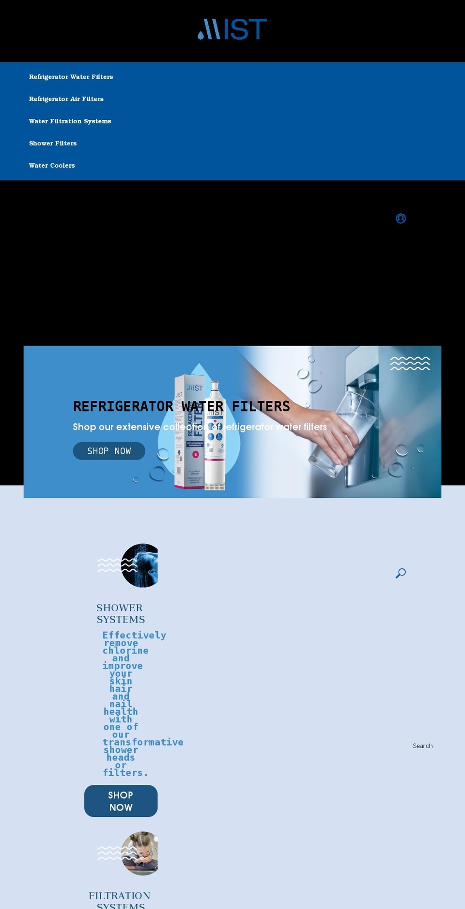 mistfilters.com shopify website screenshot