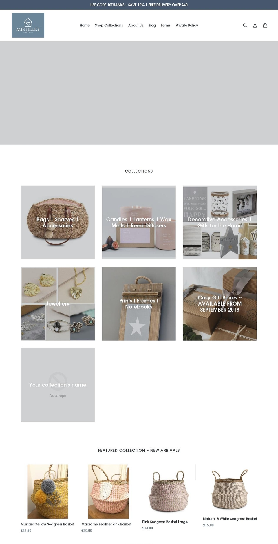 mistilley.com — Shopify storefront screenshot