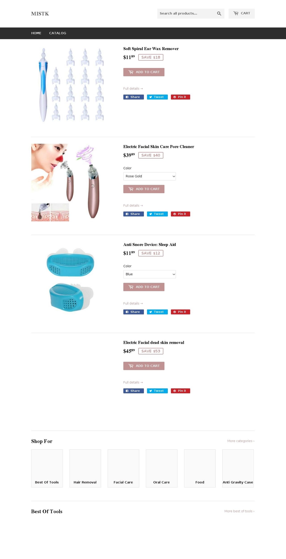 mistk.com — Shopify storefront screenshot