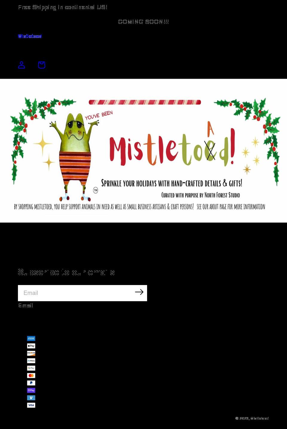mistletoed.com shopify website screenshot