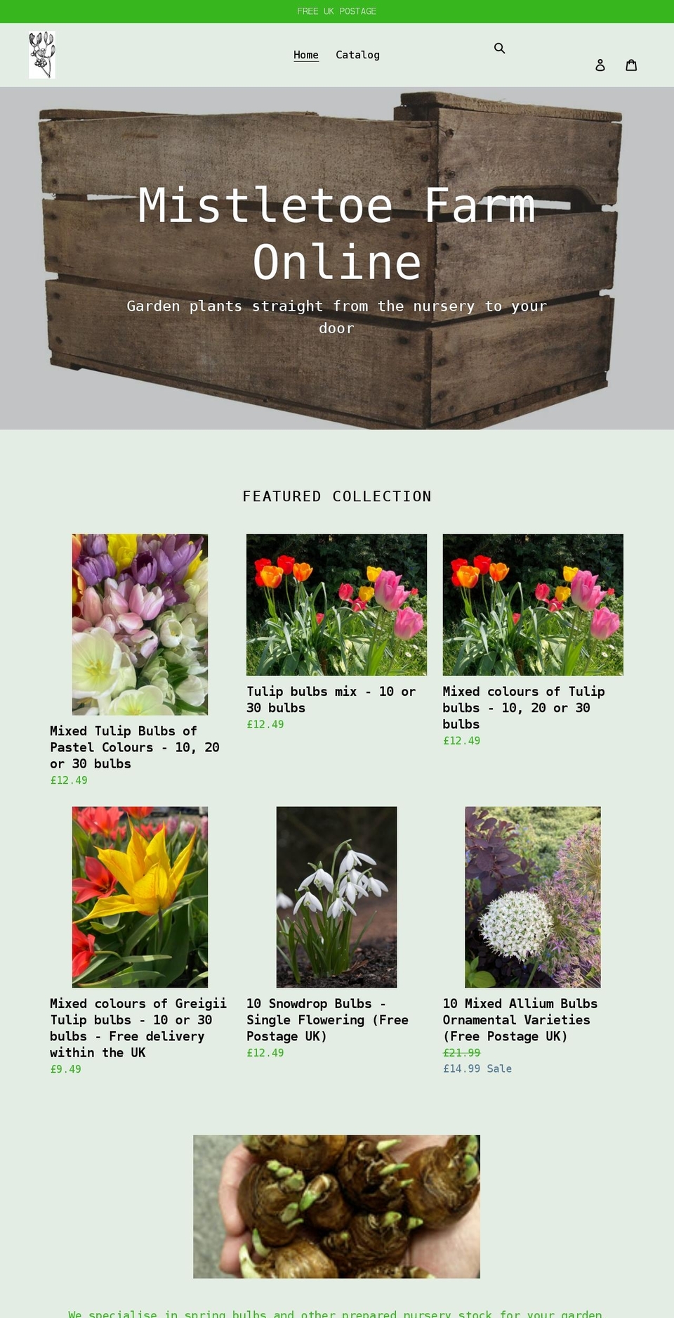 mistletoefarmonline.com shopify website screenshot