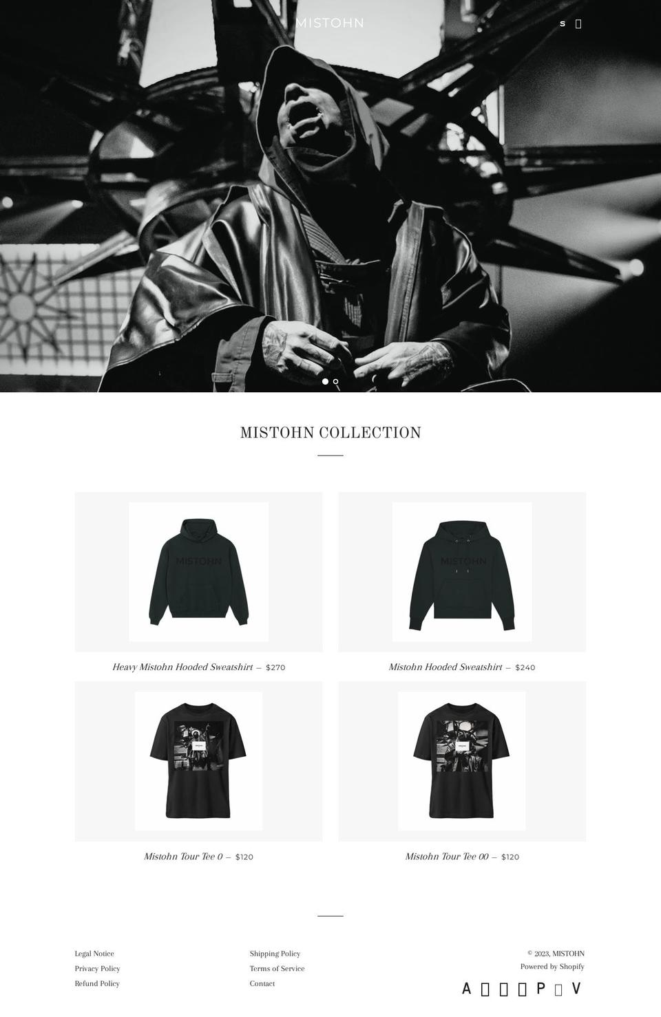 mistohn.com — Shopify storefront screenshot