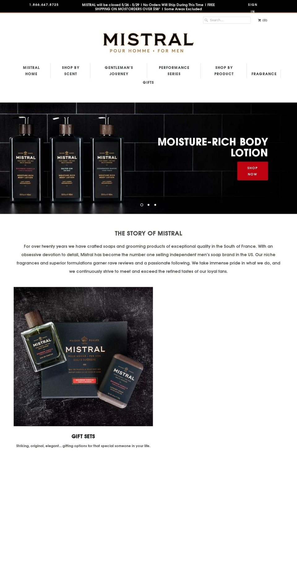 mistralmen.com — Shopify storefront screenshot