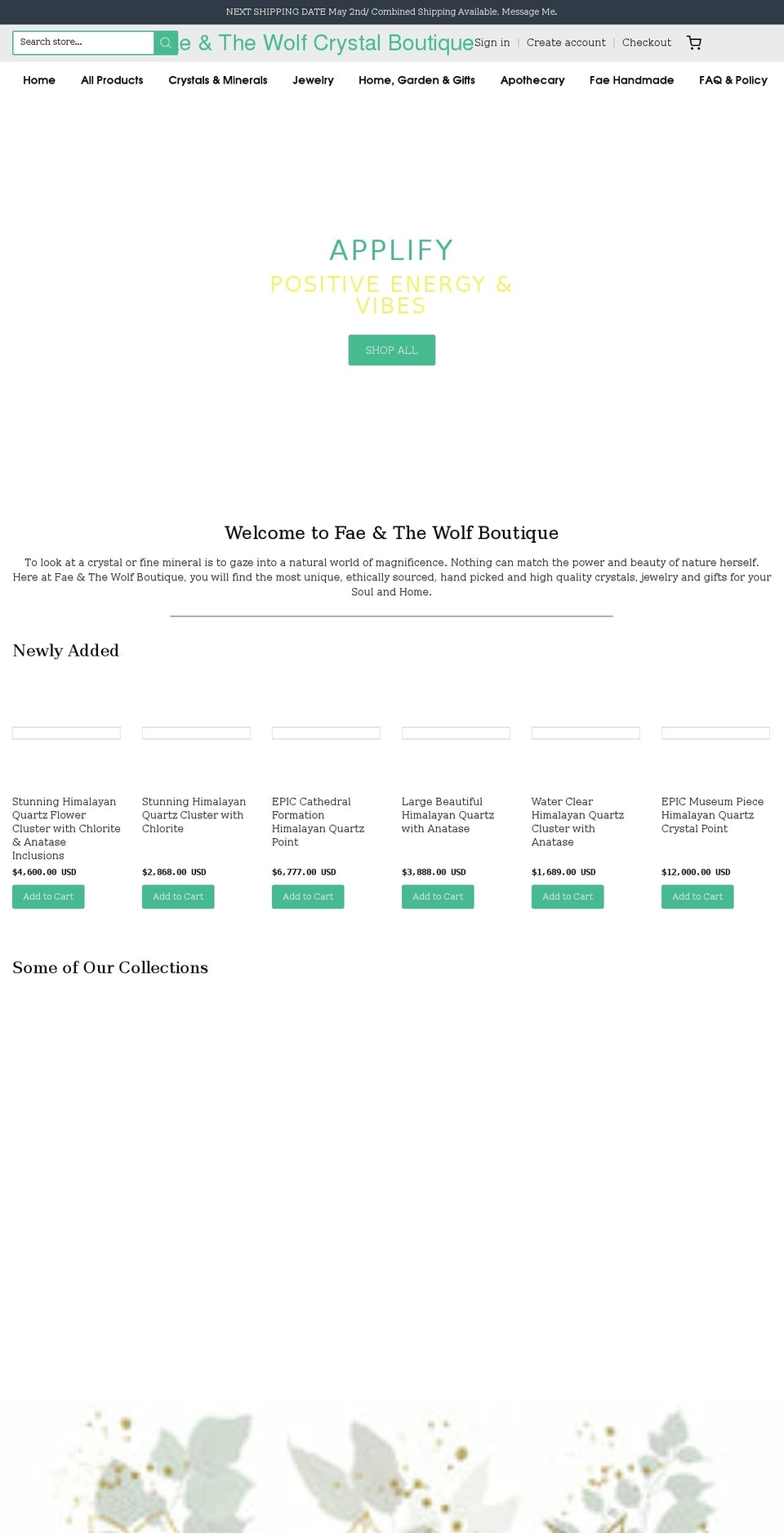 mistressfaeshop.com — Shopify storefront screenshot