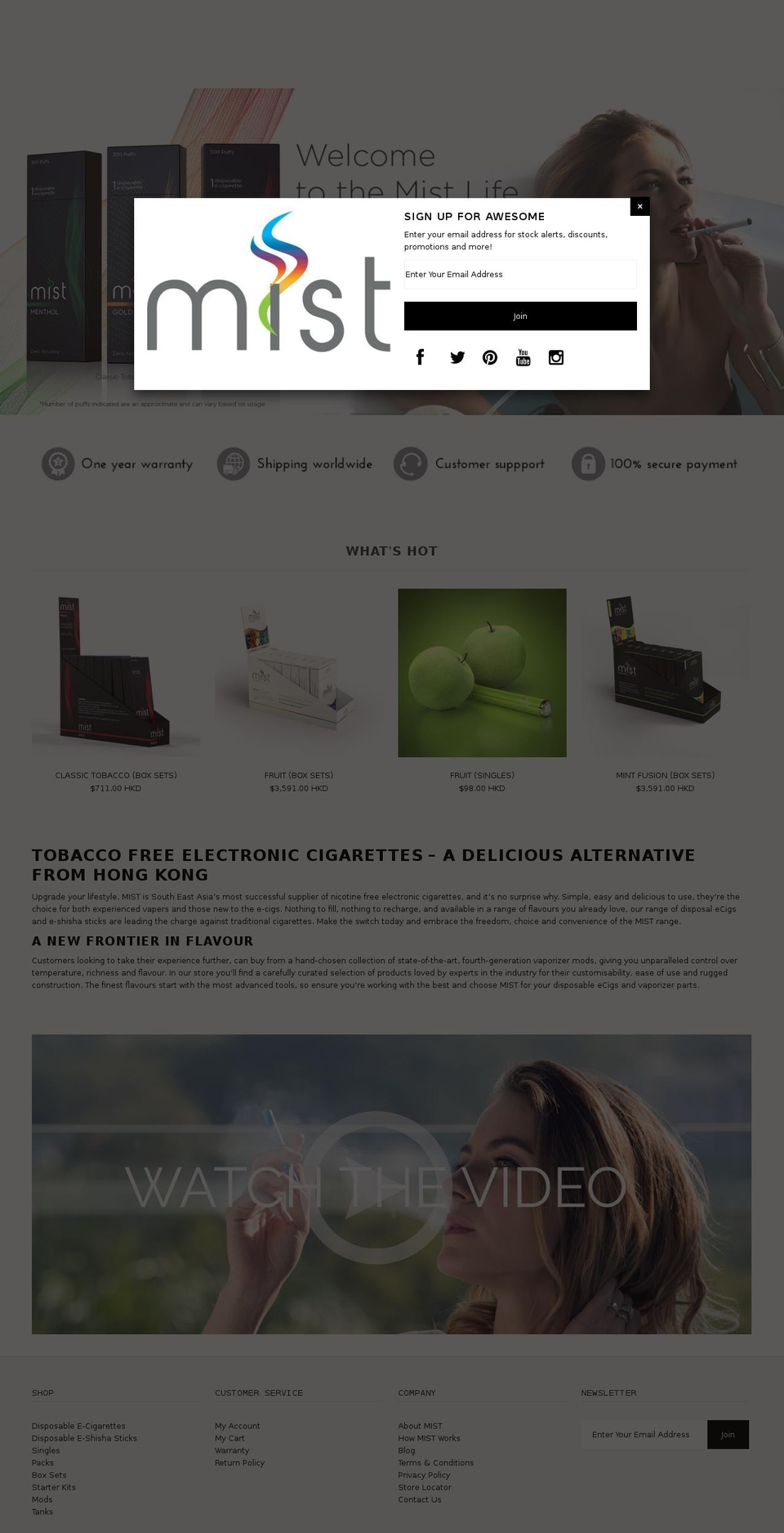mistshishasticks.com shopify website screenshot