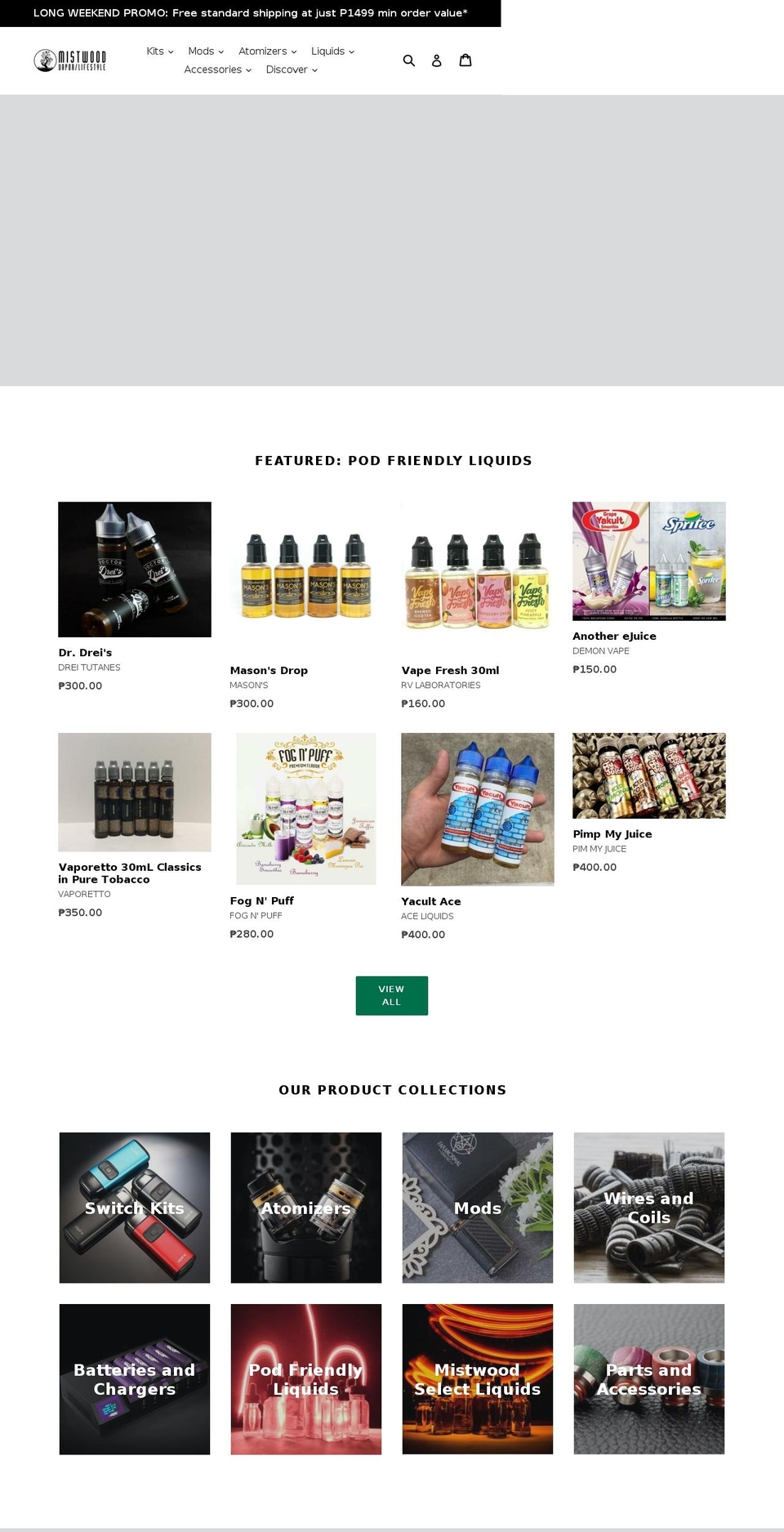 mistwoodvape.com shopify website screenshot