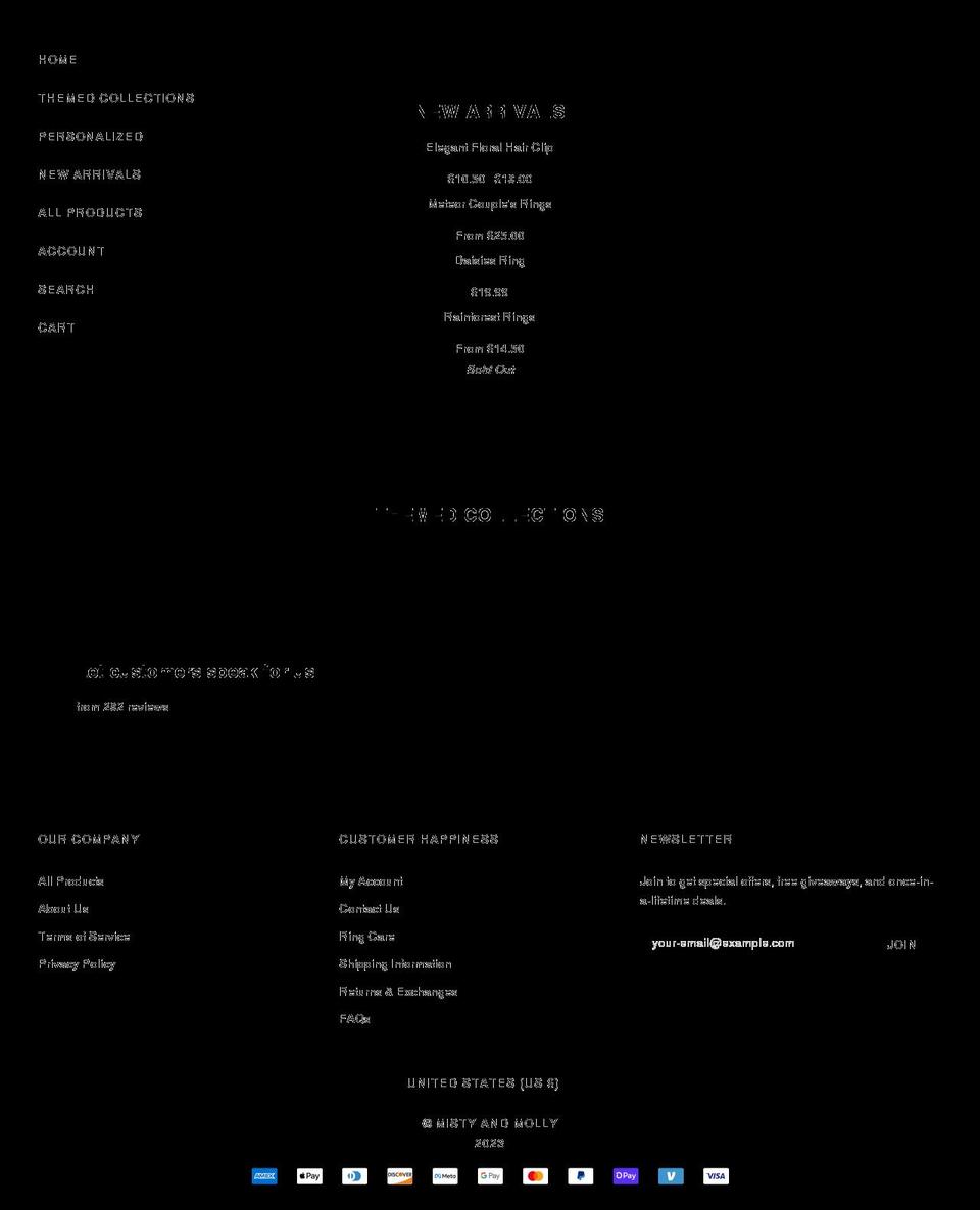 mistyandmolly.com shopify website screenshot