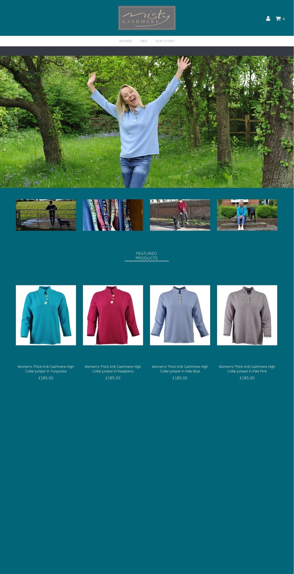 mistycashmere.com — Shopify storefront screenshot