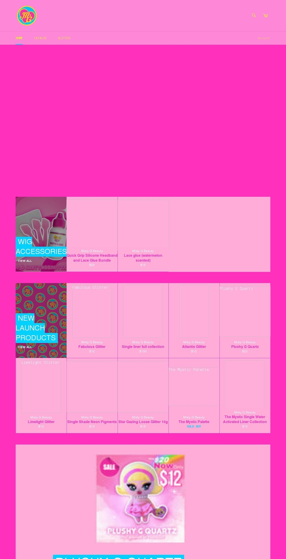 mistygbeauty.com shopify website screenshot