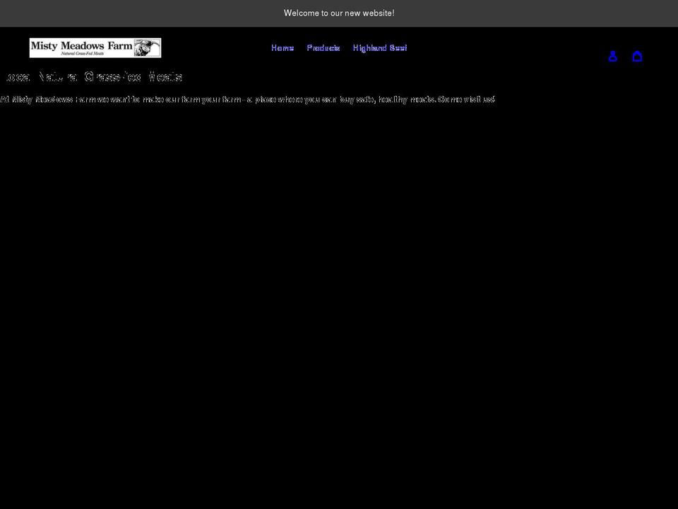mistymeadowfarms.com shopify website screenshot