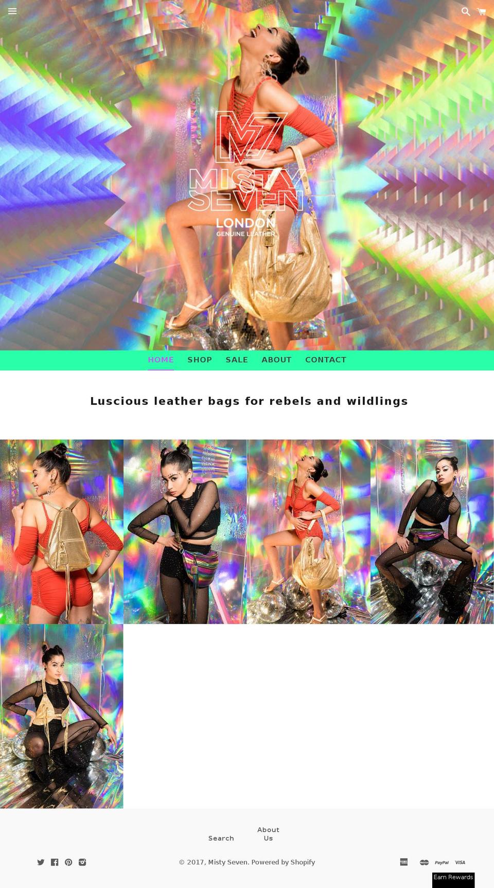 mistyseven.com shopify website screenshot