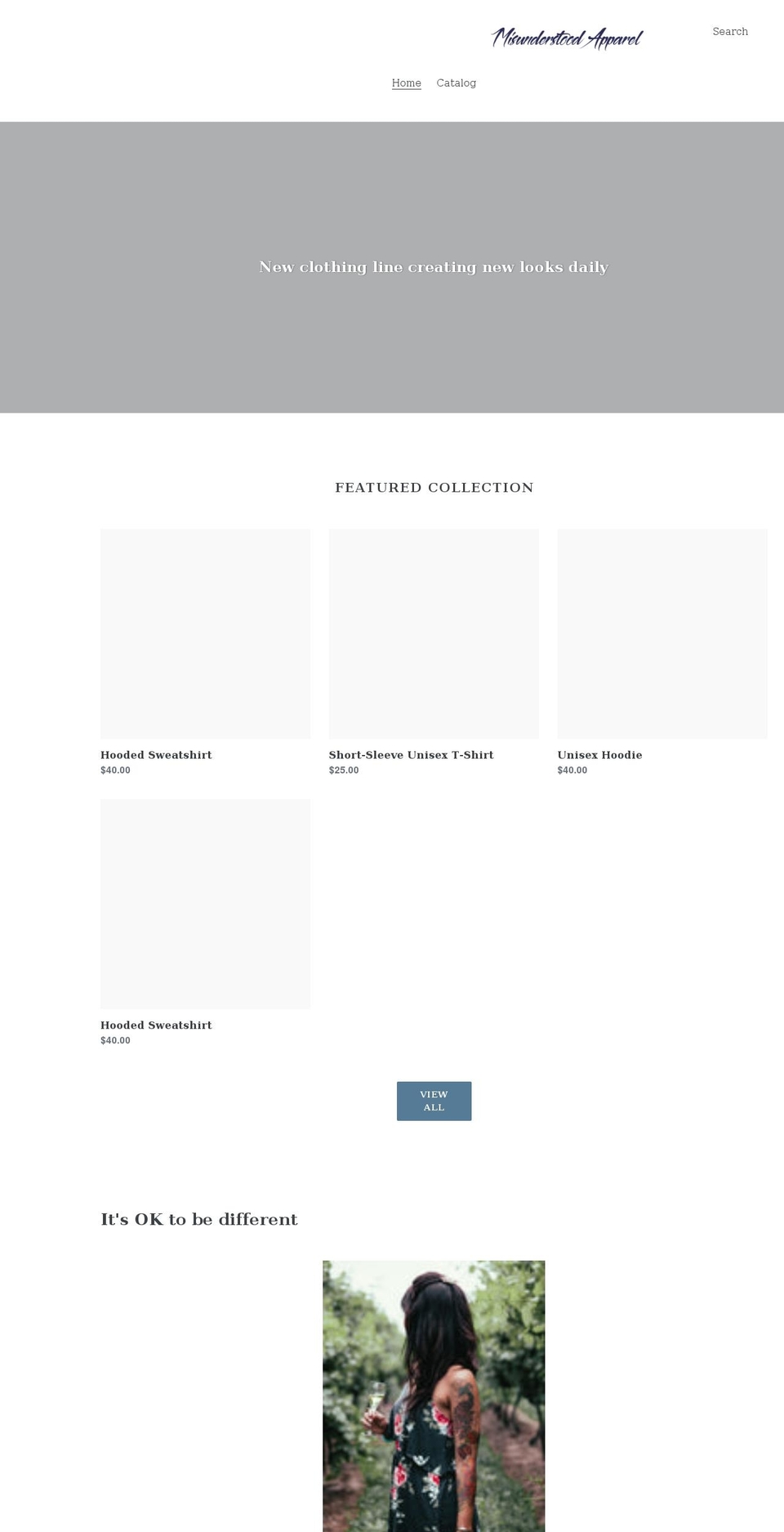 misunderstoodapparel.com shopify website screenshot