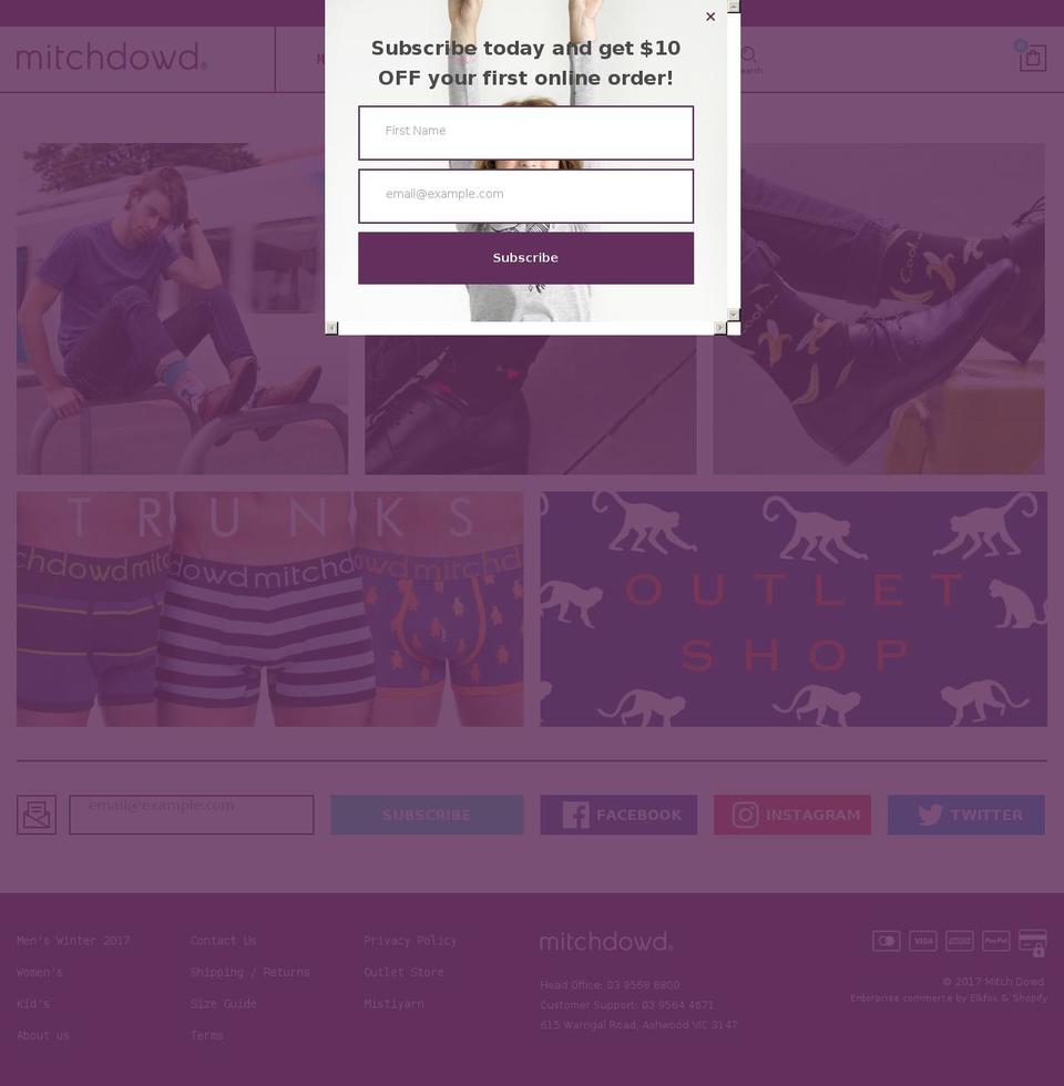 mitchdowd.com.au shopify website screenshot