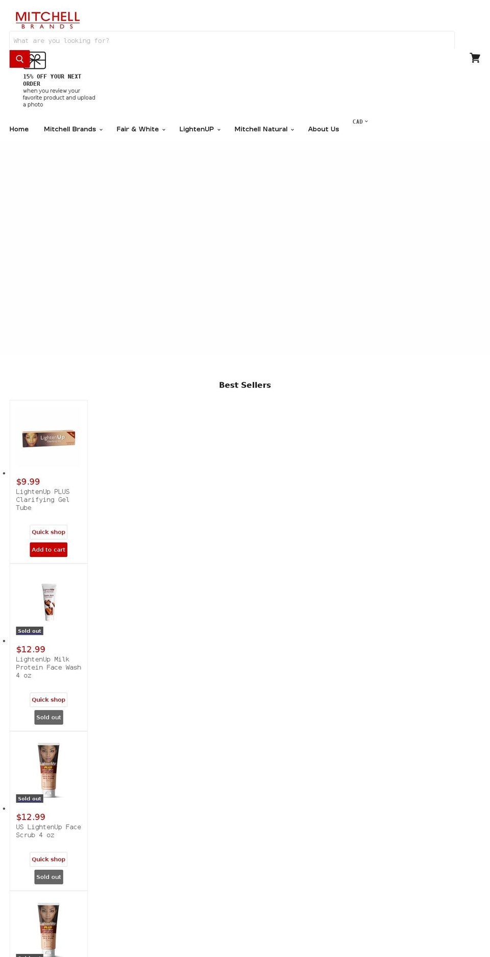 mitchellbrandscanada.com shopify website screenshot