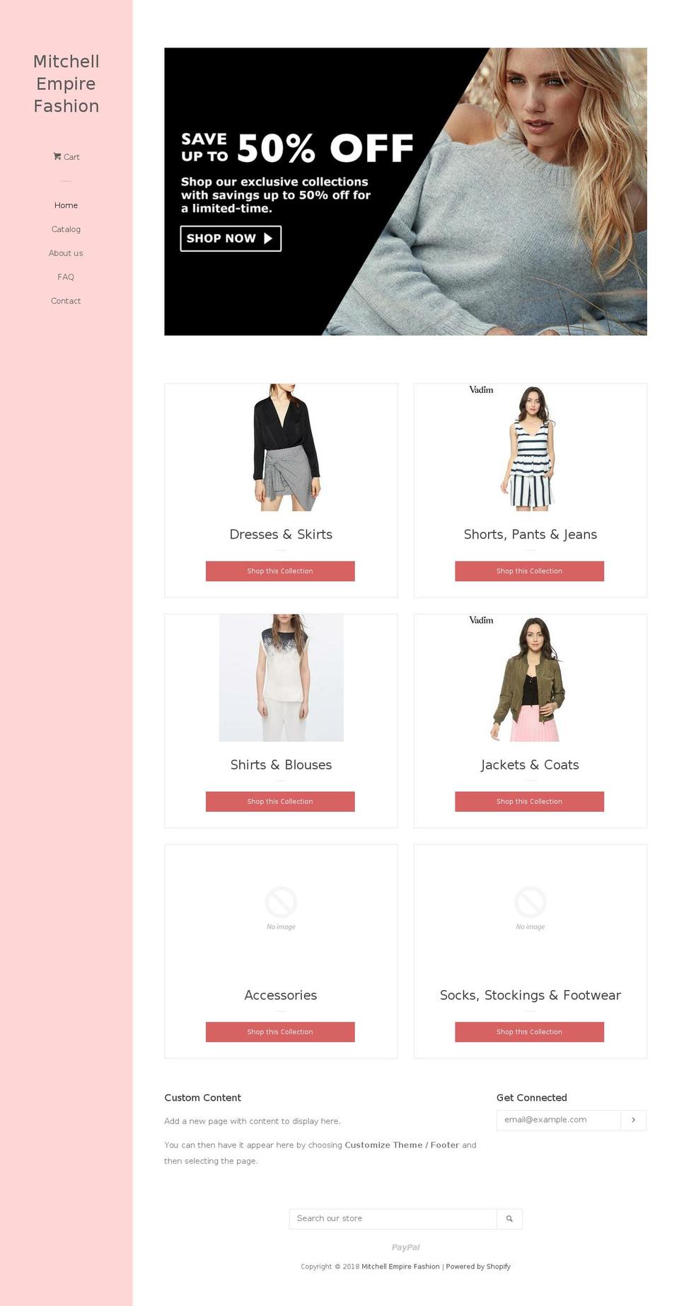 mitchellempirefashion.com shopify website screenshot