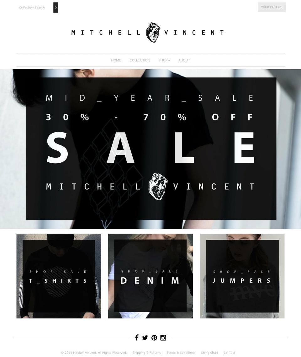 mitchellvincent.co.nz shopify website screenshot