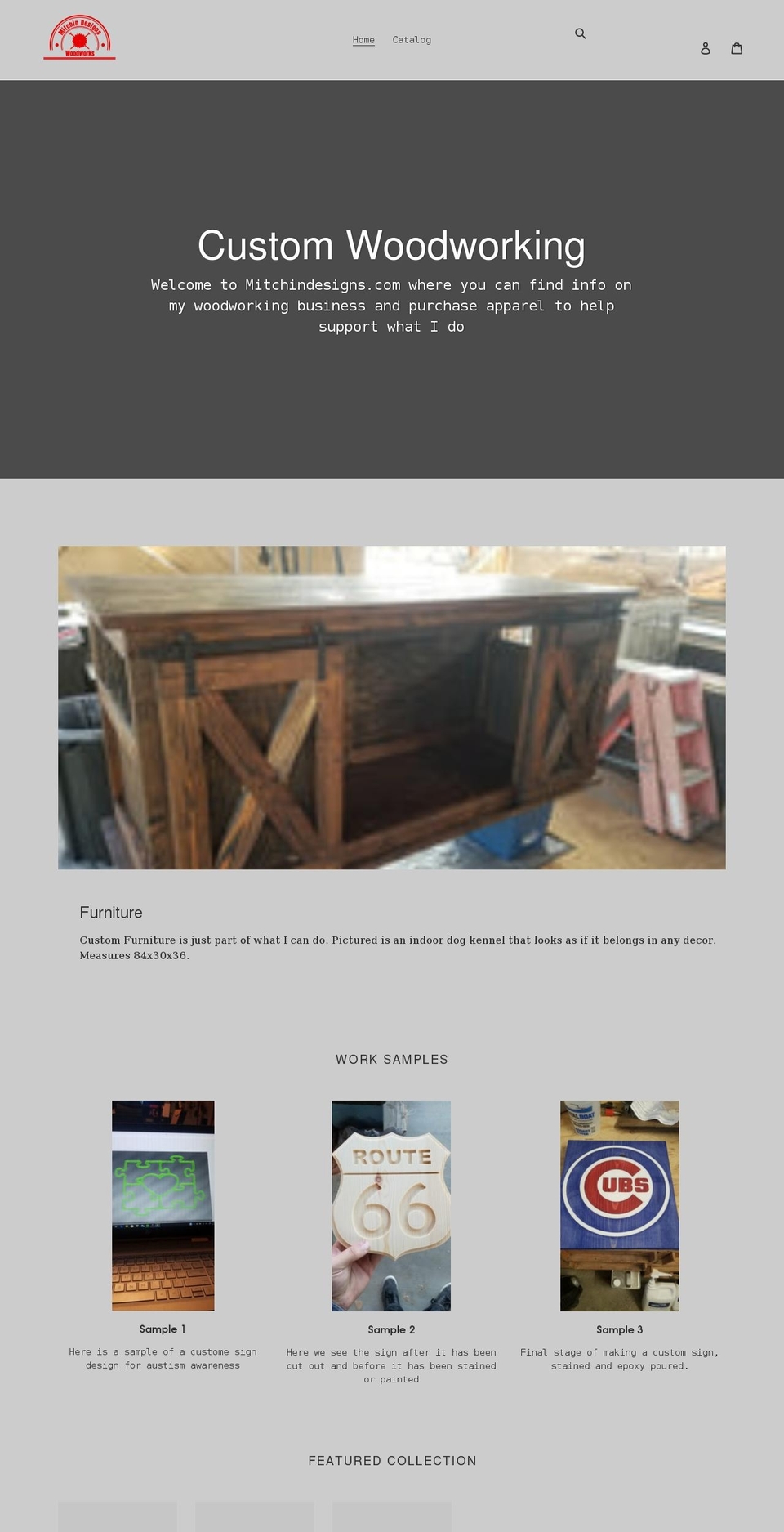 mitchindesigns.com shopify website screenshot