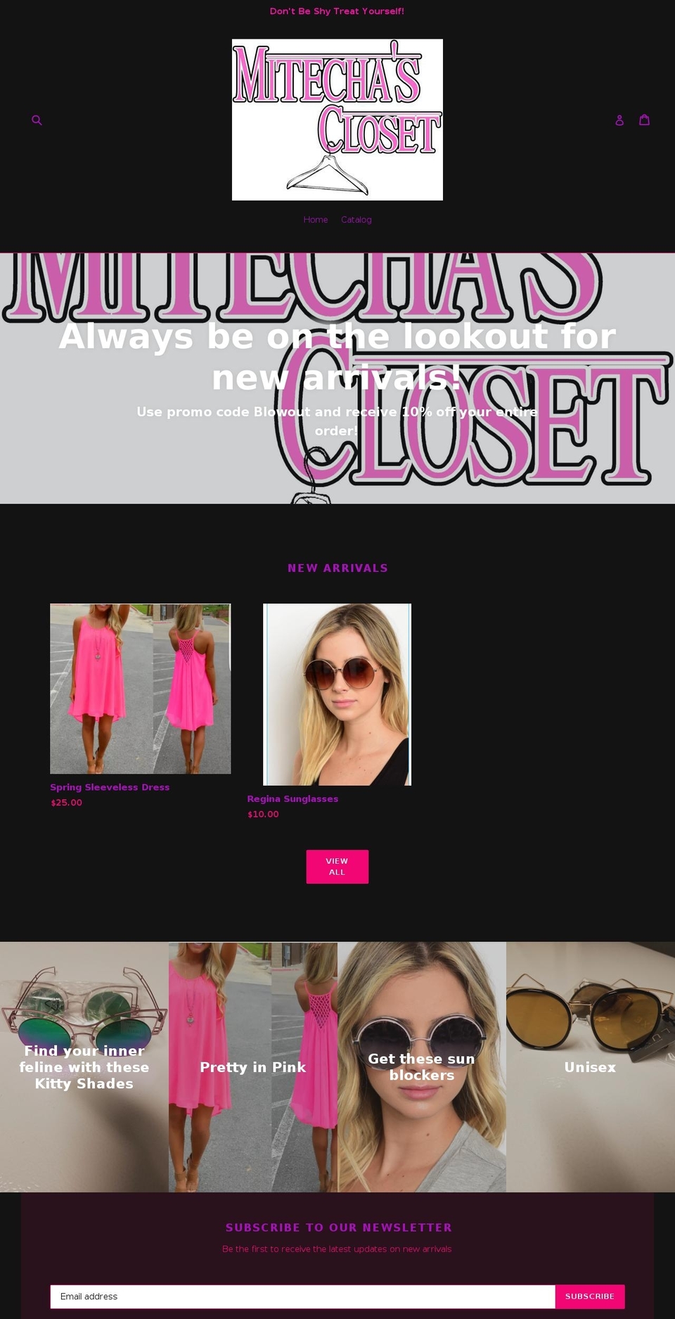 mitechascloset.com — Shopify storefront screenshot