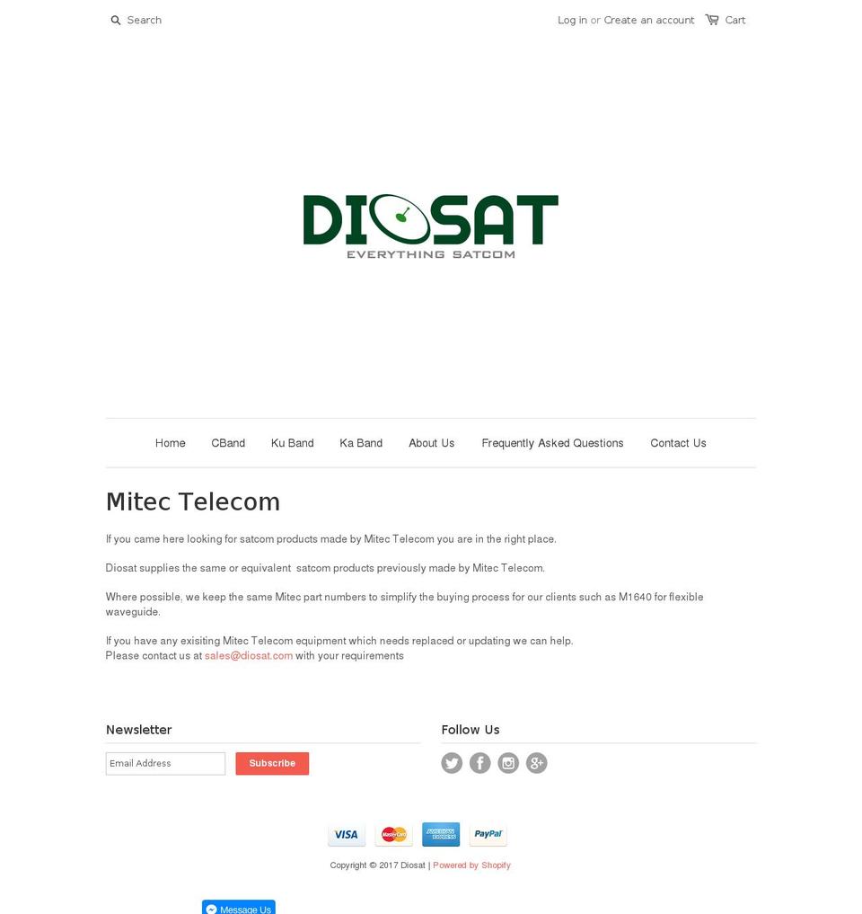 mitectelecom.com shopify website screenshot