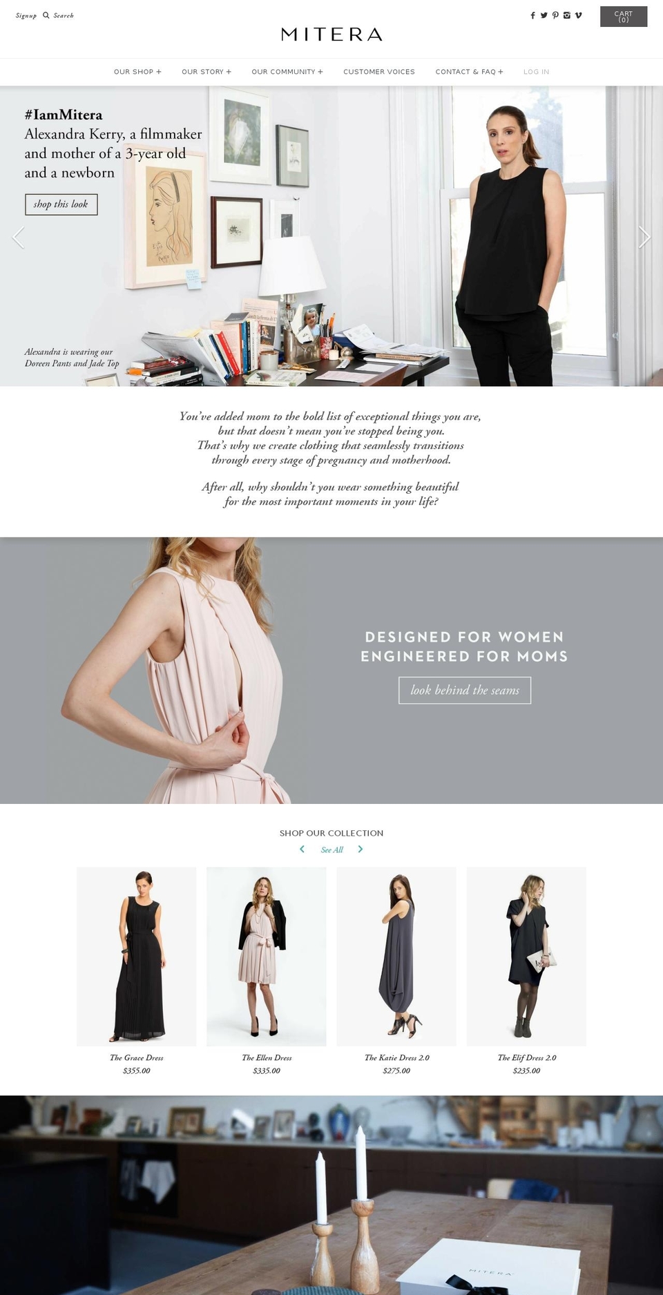 miteracollection.com shopify website screenshot