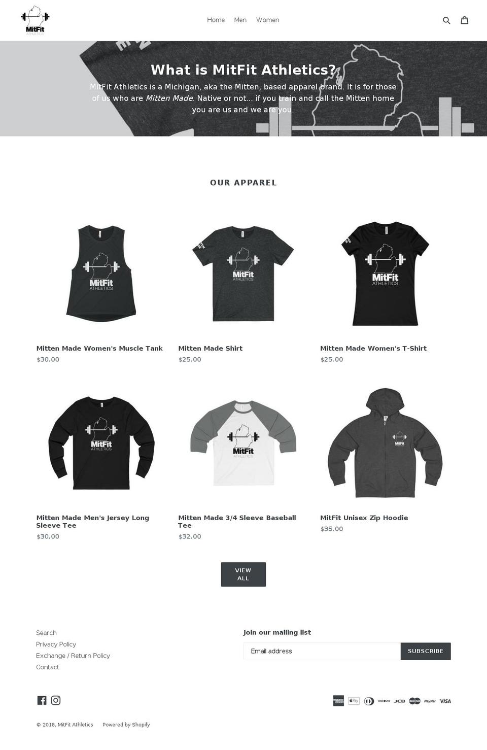 mitfitathletics.com — Shopify storefront screenshot