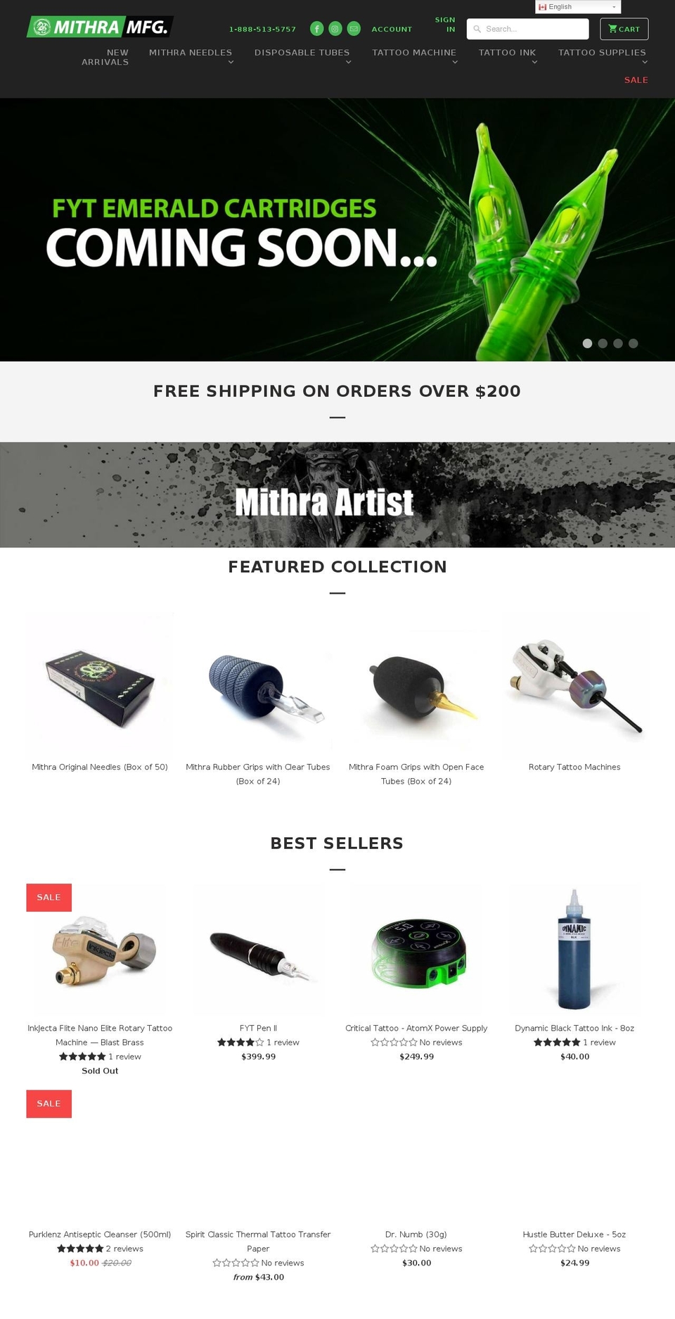 mithramfg.com — Shopify storefront screenshot