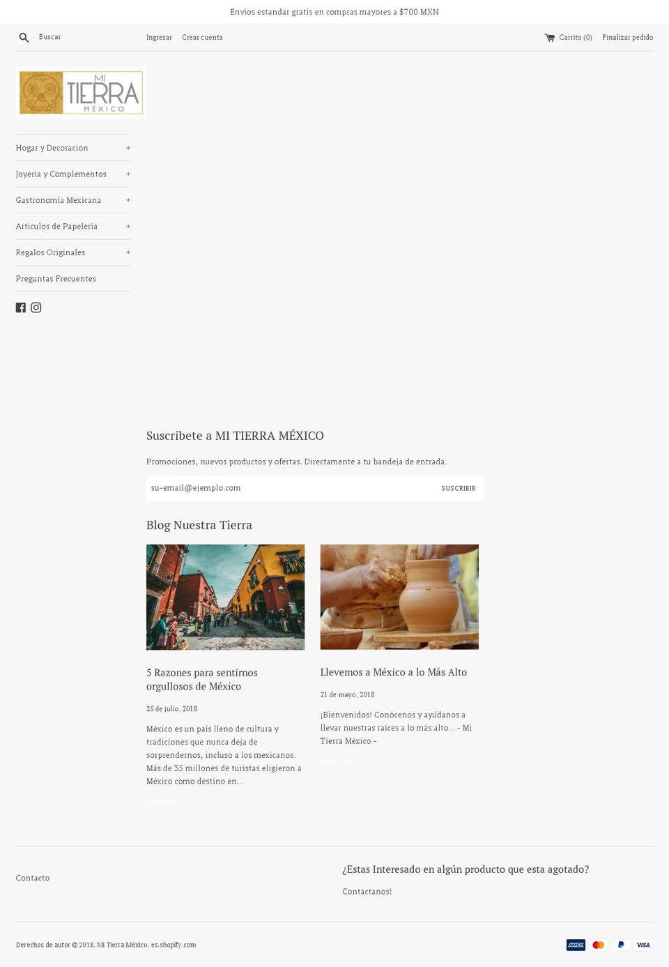 mitierramexico.com — Shopify storefront screenshot