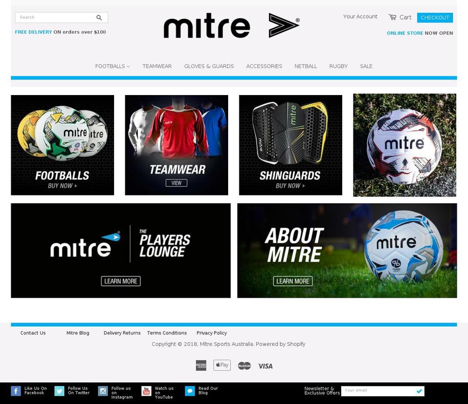 mitre-sports.com.au shopify website screenshot