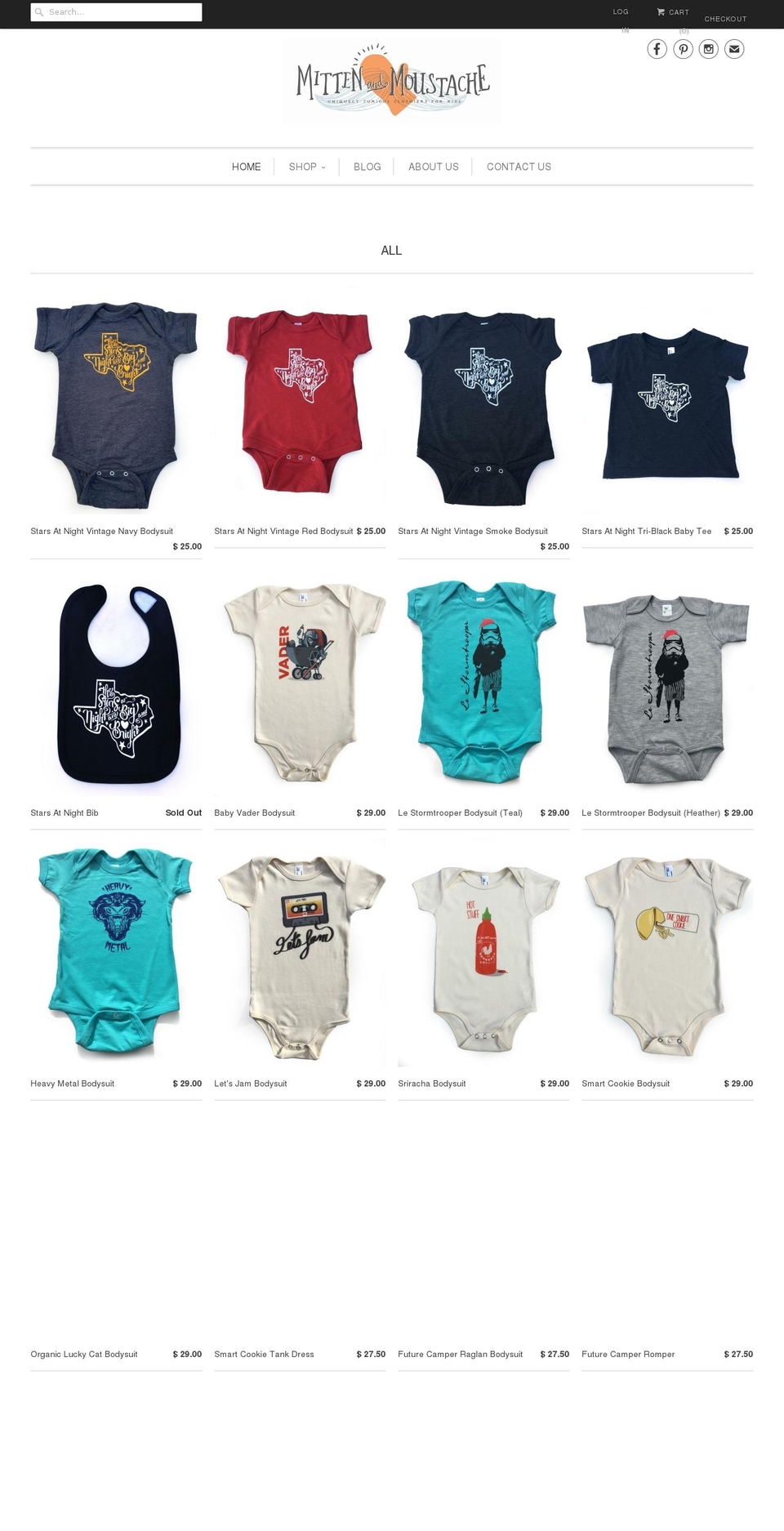 mittenandmustache.com — Shopify storefront screenshot