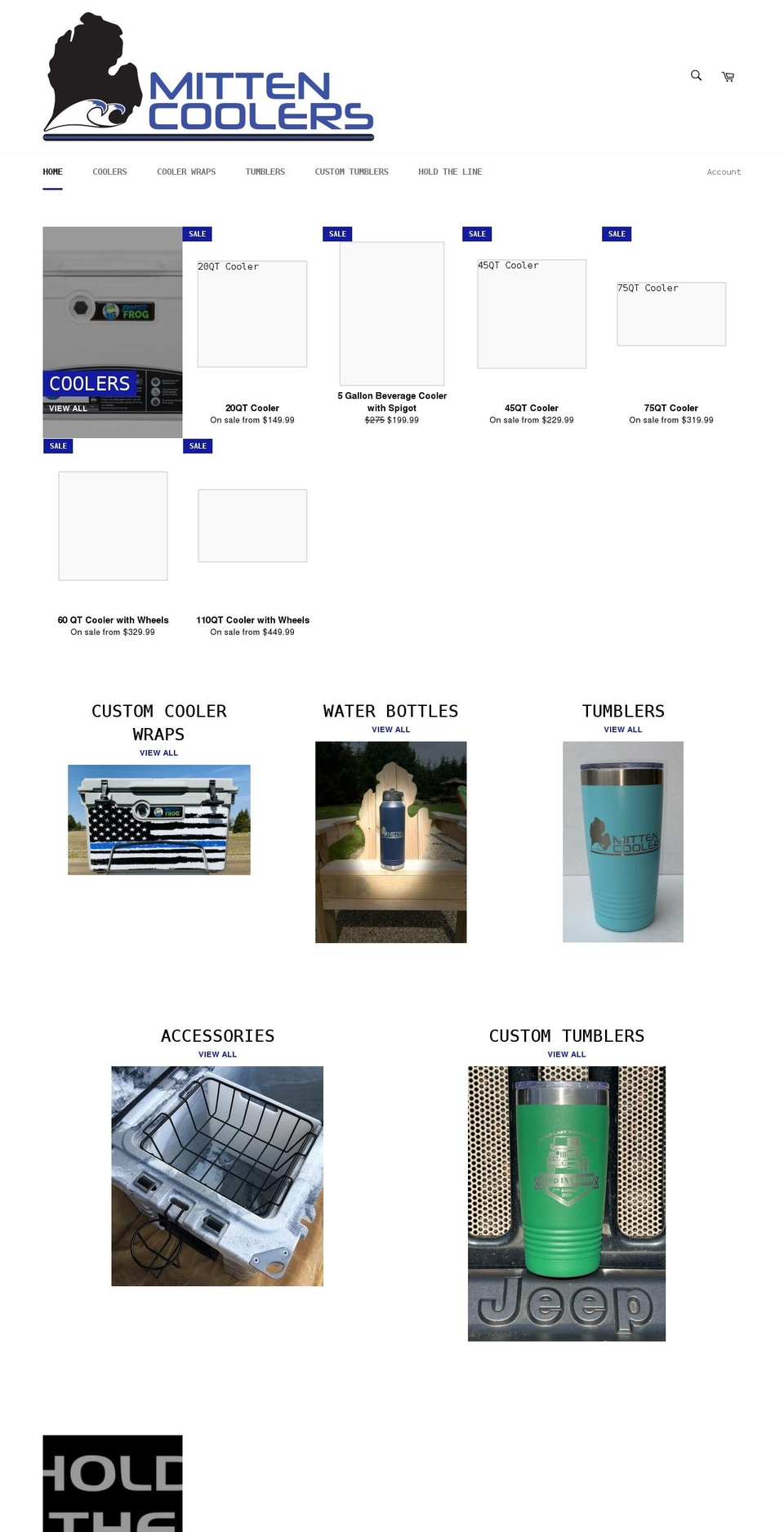 mittencoolers.com shopify website screenshot