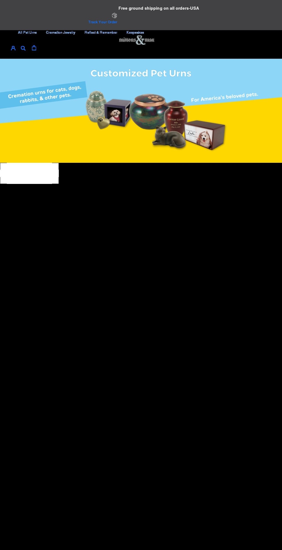 mittensandmax.com shopify website screenshot