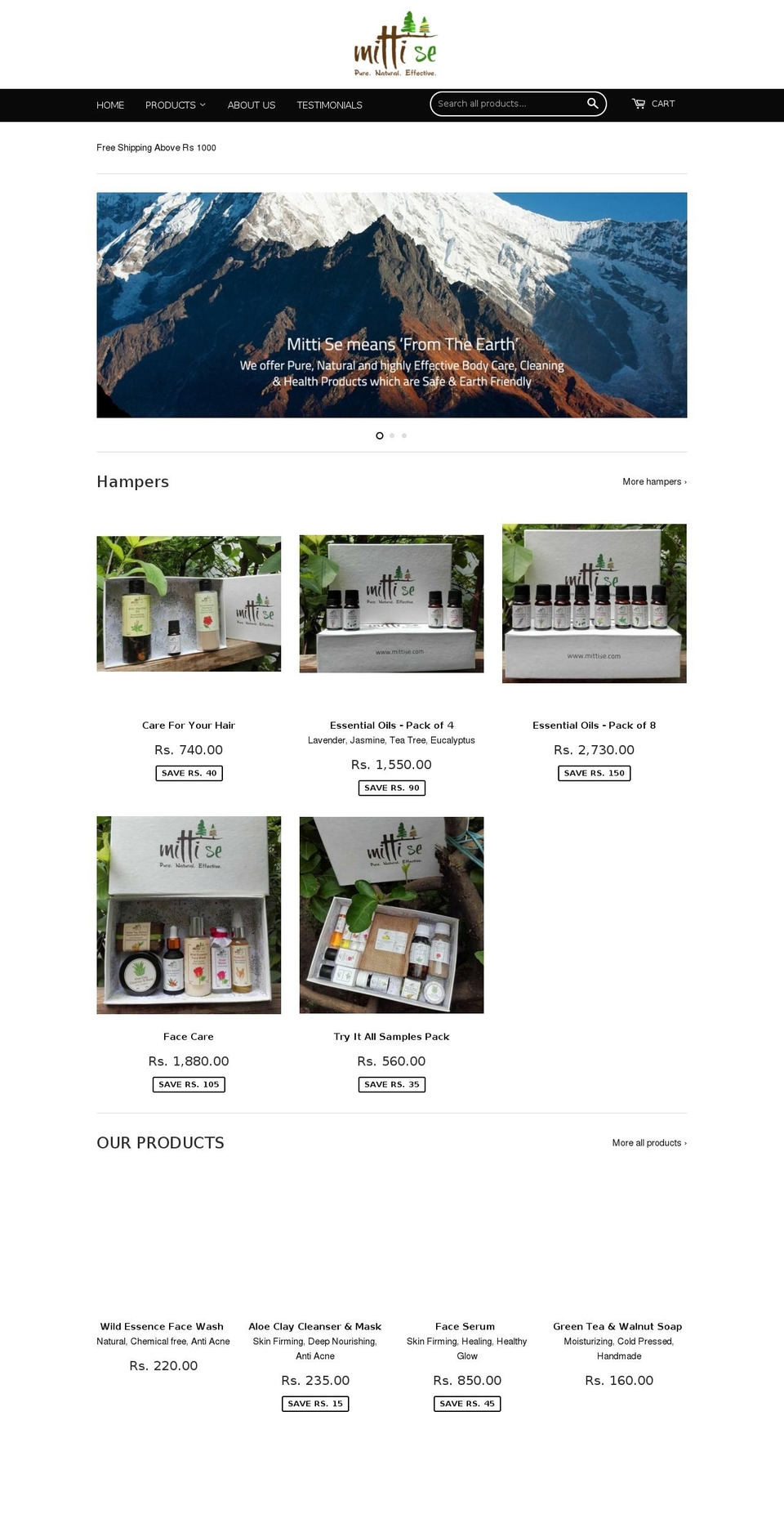 mittise.com — Shopify storefront screenshot