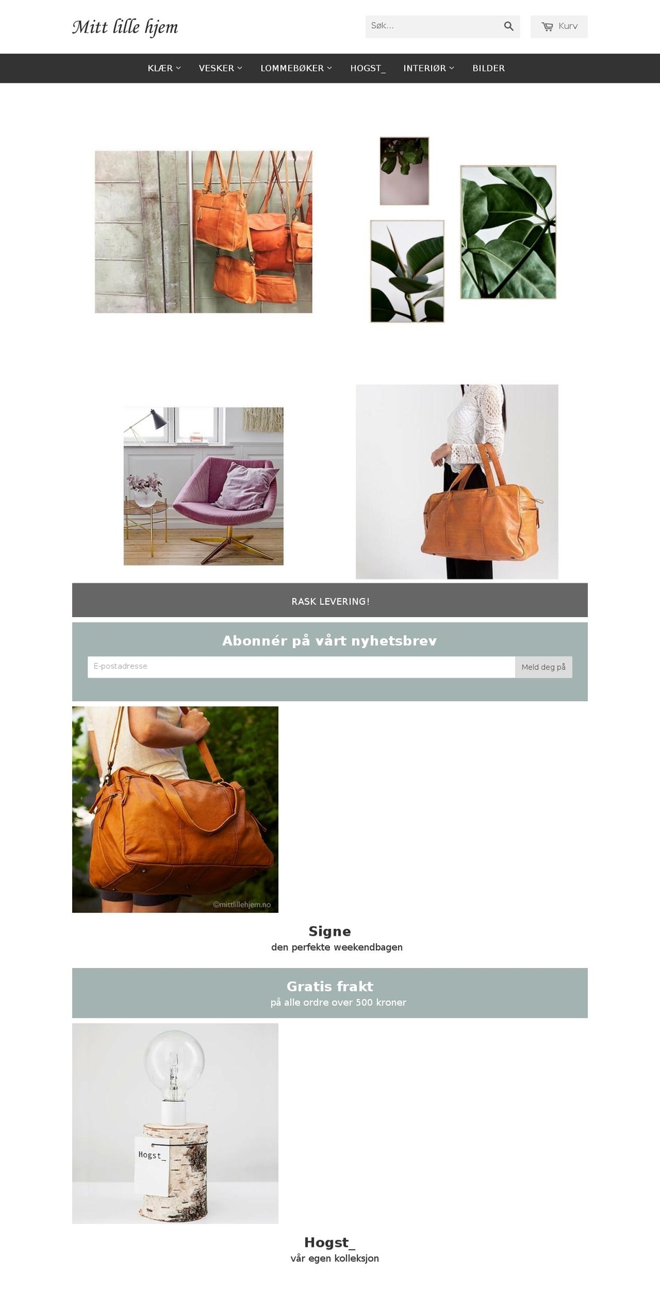 mittlillehjem.no shopify website screenshot