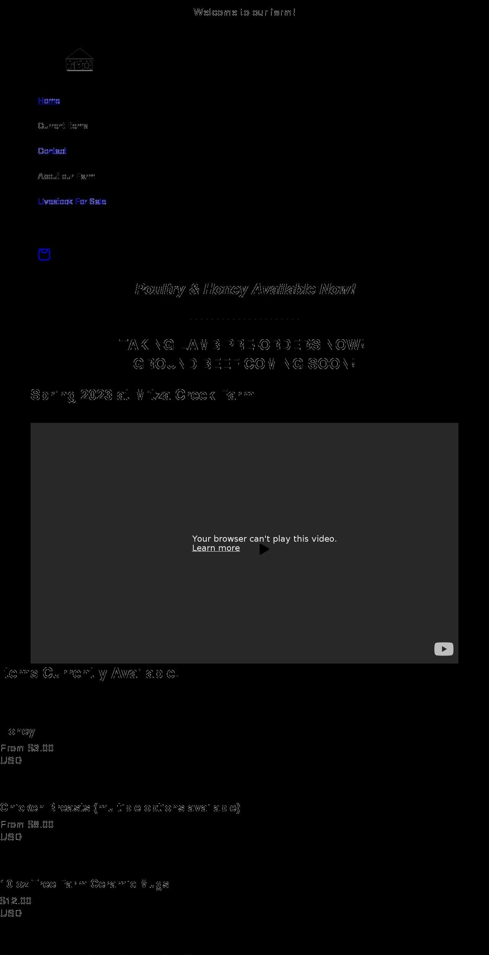 mitzacreek.com shopify website screenshot
