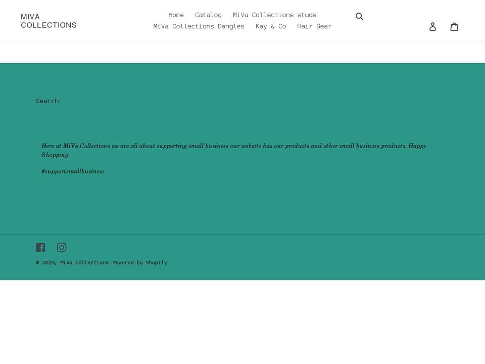 mivacollections.com shopify website screenshot